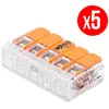 Image de Pack de 5 bornes de connexion rapide à levier WAGO 5 entrées fil souple et rigide - S221