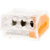 Image de Wago, Mini Borne S2273 avec 3 Entrées, Conducteurs Rigides 0.5-2.5mm², Connexion Push-In, 450V, 24A, Température 105°C, Plastique Conducteur Cuivre/Aluminium, 15 Pièces, Norme CE, Garantie 2 Ans