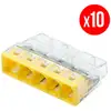 Image de Pack de 10 bornes de connexion rapide à levier WAGO 5 entrées fil rigide - S2273