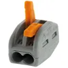 Image de Wago, Borne à Levier Série 222, Sachet de 5, 2 Entrées, Compatible Fils Rigides, Semi-Rigides et Souples 0,08-4 mm², Tension 400V, Courant 32A, Longueur Dénudage 9-10mm, Connexion Électrique Sécurisée