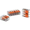 Image de Wago, Lot de 50 Bornes à Levier Série 221 pour Connexions Électriques Rapides et Sûres, Compatible Fils Rigides/Semi-Rigides/Souples 0,14-4 mm², Tension 450V, Courant 32A, Longueur Dénudage 11mm