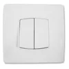 Image de Interrupteur double va et vient vis + griffes Diwone Blanc