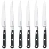Image de RICHARDSON SHEFFILED - Coffret 6 couteaux steak lame lisse - Sabatier Trompette - Acier MoV finition satinée manche ABS et rivets acier - 23 cm (lame 10 cm) - Noir