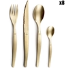Image de Lou Laguiole - Ménagère jet vintage dorée - 32 pièces OS
