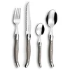 Image de LOU LAGUIOLE Tradition Service 48 couverts en Inox Pour 12 personnes, Taupe