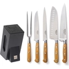 Image de Sabatier Trompette - Bloc 5 couteaux de cuisine Essentiel bois/noir/acier OS