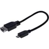 Image de Cordon OTG USB 2.0 Micro B/Type A (Male-Femelle) Noir - 0,21m