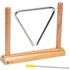 Image de FUZEAU - 1428 - Triangle Suspendu en Métal sur Socle en Bois + batte ou mailloche - Jouer des Sons Cristallins et Scintillants - A partir de 3 ans