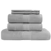 Image de Sensei Maison - Ensemble de Bain 5 pièces - (1 Drap de Bain + 2 Serviettes de Toilette + 2 Gants) - Eponge Unie - 100% Coton - 550gr/m² - Luxury - Gris Perle