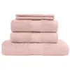 Image de Sensei Maison - Ensemble de Bain 5 pièces - (1 Drap de Bain + 2 Serviettes de Toilette + 2 Gants) - Eponge Unie - 100% Coton - 550gr/m² - Luxury - Poudre