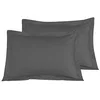 Image de Sensei Maison - Lot de 2 taies d'oreiller rayées en Satin de Coton 120 Fils VERSALUXE - 50x70 cm - Anthracite