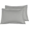 Image de Sensei Maison - Lot de 2 taies d'oreiller rayées en Satin de Coton 120 Fils VERSALUXE - 50x70 cm - Gris Acier