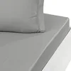 Image de Sensei Maison - Drap Housse uni Satin de Coton Bonnet 30 cm VERSALUXE - 90x190 cm - Gris Acier