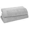 Image de Sensei Maison - Lot de 2 Serviettes de Toilette - Eponge Unie - 500gr/m² - 50x100 cm - Sensei Studio - Gris Perle