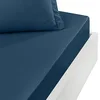 Image de Sensei Maison - Drap Housse Bonnet 40 cm en Percale Coton Soft Percale Plus - 90x200 cm - Indigo