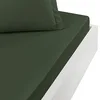 Image de Sensei Maison - Drap Housse en Percale de Coton Bonnet 30 cm Soft Percale - 140x200 cm - Eucalyptus