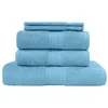 Image de Sensei Maison - Ensemble de Bain 5 pièces - (1 Drap de Bain + 2 Serviettes de Toilette + 2 Gants) - Eponge Unie - 100% Coton - 550gr/m² - Luxury - Cobalt