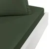 Image de Sensei Maison - Drap Housse en Percale de Coton Bonnet 30 cm Soft Percale - 200x200 cm - Eucalyptus