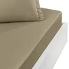 Image de Sensei Maison - Drap Housse Bonnet 40 cm en Percale Coton Soft Percale Plus - 140x200 cm - Taupe