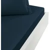 Image de Sensei Maison - Drap Housse en Percale de Coton Bonnet 30 cm Soft Percale - 200x200 cm - Indigo