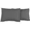 Image de Sensei Maison - Lot 2 taies d'oreiller - 100% Percale de Coton 80 Fils/cm² - Traitement Easy Care - Taille : 50x70 cm - Galet