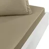 Image de Sensei Maison - Drap Housse en Percale de Coton Bonnet 30 cm Soft Percale - 200x200 cm - Taupe