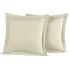 Image de Sensei Maison - Lot 2 taies d'oreiller - 100% Percale de Coton 80 Fils/cm² - Traitement Easy Care - Taille : 65x65 cm - Ficelle