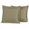 Image de Sensei Maison - Lot 2 taies d'oreiller - 100% Percale de Coton 80 Fils/cm² - Traitement Easy Care - Taille : 65x65 cm - Taupe