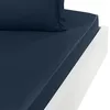 Image de Sensei Maison - Drap Housse uni Satin de Coton Bonnet 30 cm VERSALUXE - 140x190 cm - Marine