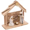 Image de Feeric Lights et Christmas - Crèche de noël avec santons 3 santons sculptés h19cm