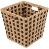 Image de Five - Panier de rangement tressé naturel et noir 31 x 31 cm