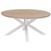 Image de Table de jardin Oriengo bois d'acacia blanc Ø111,5 x H.75,5 cm