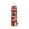 Image de Feeric Lights et Christmas - Décoration clocher Rouge h49cm 8 LED Blanc Chaud à Piles