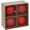Image de Atmosphera - Lot de 4 Boules d.10cm polystyrène recyclé Rouge