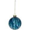 Image de Feeric Lights et Christmas - Boule Verre décor Effet marbre d.8cm Bleu