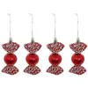Image de Feeric Lights et Christmas - Lot de 4 sujets Bonbon Perle h.10cm Rouge