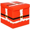 Image de Feeric lights et christmas - Boîte cadeau pliable décor tenue de père noël 20x20x20cm rouge