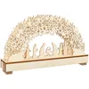 Image de Feeric Lights et Christmas - Crèche de noël Lumineuse avec santons 9 santons Bois h19cm