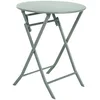 Image de Hespéride - Table de Jardin Pliante Ronde Greensboro Vert Olive - 2 Places - Acier Traité Epoxy Traitement Antirouille Renforcé