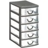 Image de Rangement 5 tiroirs - 9 x 13 x 19 cm - Plastique - Gris