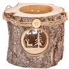 Image de Feeric lights et christmas - Photophore bois rondin + verre - Sapin