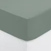 Image de Drap Housse 1 Personne en Coton Vert céladon 90 x 190 cm - Atmosphera