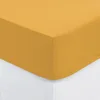 Image de Atmosphera - Drap-Housse en Coton - Jaune Moutarde - Bonnet H30cm - 160x200 cm