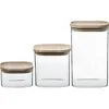 Image de Five - Lot de 3 Bocaux empilables en Verre avec Couvercle en Bois