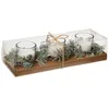 Image de Feeric Christmas - Lot de 3 Bougies Centre de Table Blanc avec Feuilles 180 G