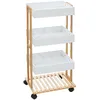 Image de Maison Futée - Desserte à roulettes Bambou avec étagère 3 bacs pour Cuisine et Salle de Bain
