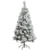 Image de FEERIC CHRISTMAS - Arbre de Noël Sapin Artificiel Vert Floqué Neige et Pommes de pin H 210 cm