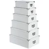 Image de 5 five simply smart - Lot de 6 boites uni blanc 105313 L, 32 x l, 21,5 x H, 11,8 cm