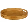 Image de 5five - Plateau de Service Rond en Bambou - 40 cm de Diamètre, Avec Poignées - Pour Cuisine, Petit-Déjeuner, Apéritif - Accessoire de Cuisine