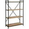 Image de Atmosphera - Étagère Bibliothèque Edena Style Industriel - 4 Niveaux, 90 x 141 cm - Métal et Bois d'Acacia - Meuble de Rangement pour Salon, Bureau